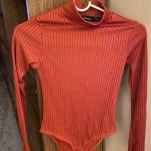 Parisian: Orange Bodysuit with Clip: Women’s Size 4